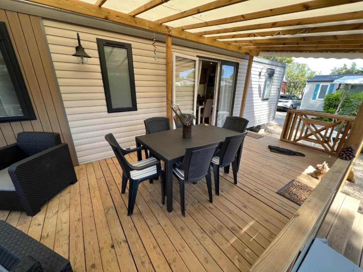 Grand Mobile home 3 chambres au Camping Del Mar